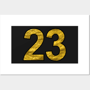 Gold number 23 Posters and Art